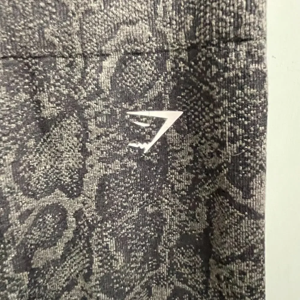 Gymshark Snake Print Leggings XS Small 7/8 Length Pull On Wide Waistband